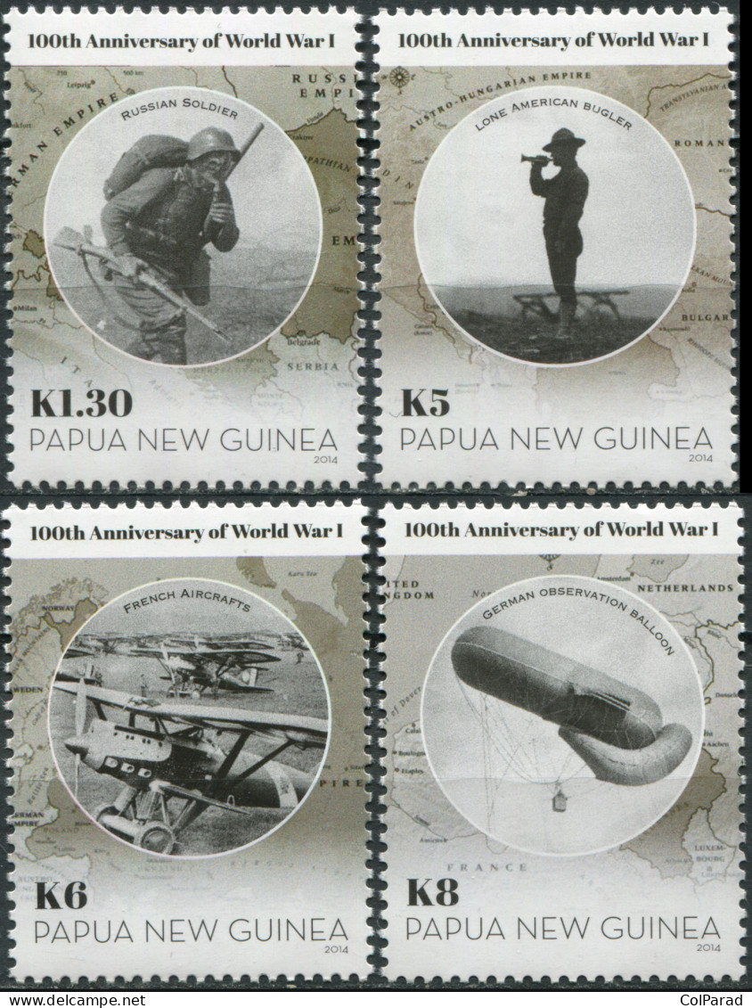 PAPUA NEW GUINEA - 2014 - SET MNH ** - 100th Anniversary Of Start Of World War I - Papua New Guinea