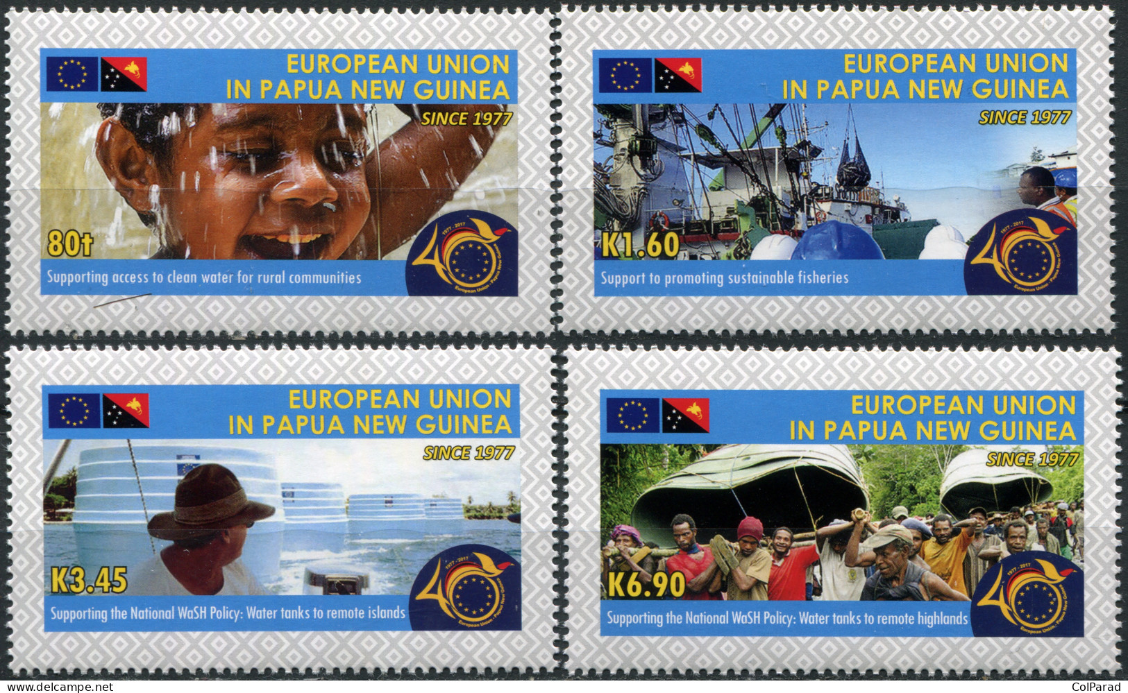 PAPUA NEW GUINEA - 2018 - SET OF 4 STAMPS MNH ** - Partnership With Europe - Papouasie-Nouvelle-Guinée