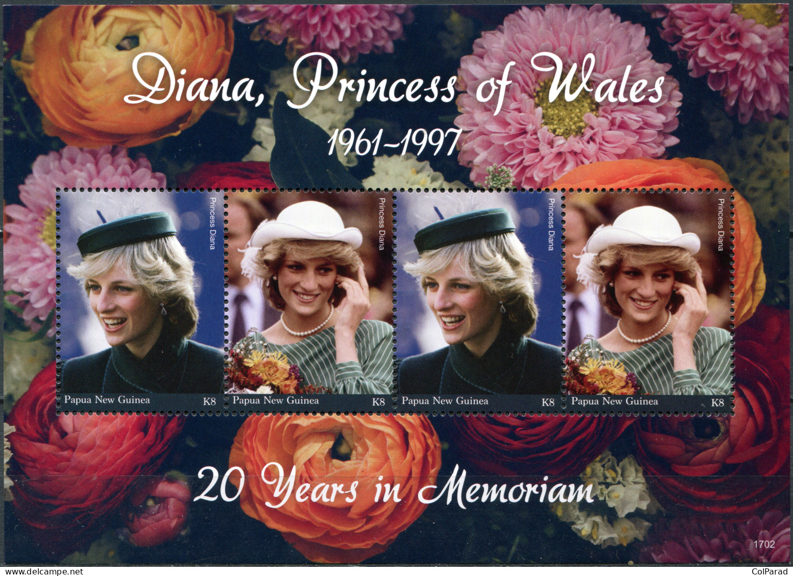 PAPUA NEW GUINEA - 2017 - S/S MNH ** - Diana - Princess Of Wales 1961-1997 - Papouasie-Nouvelle-Guinée