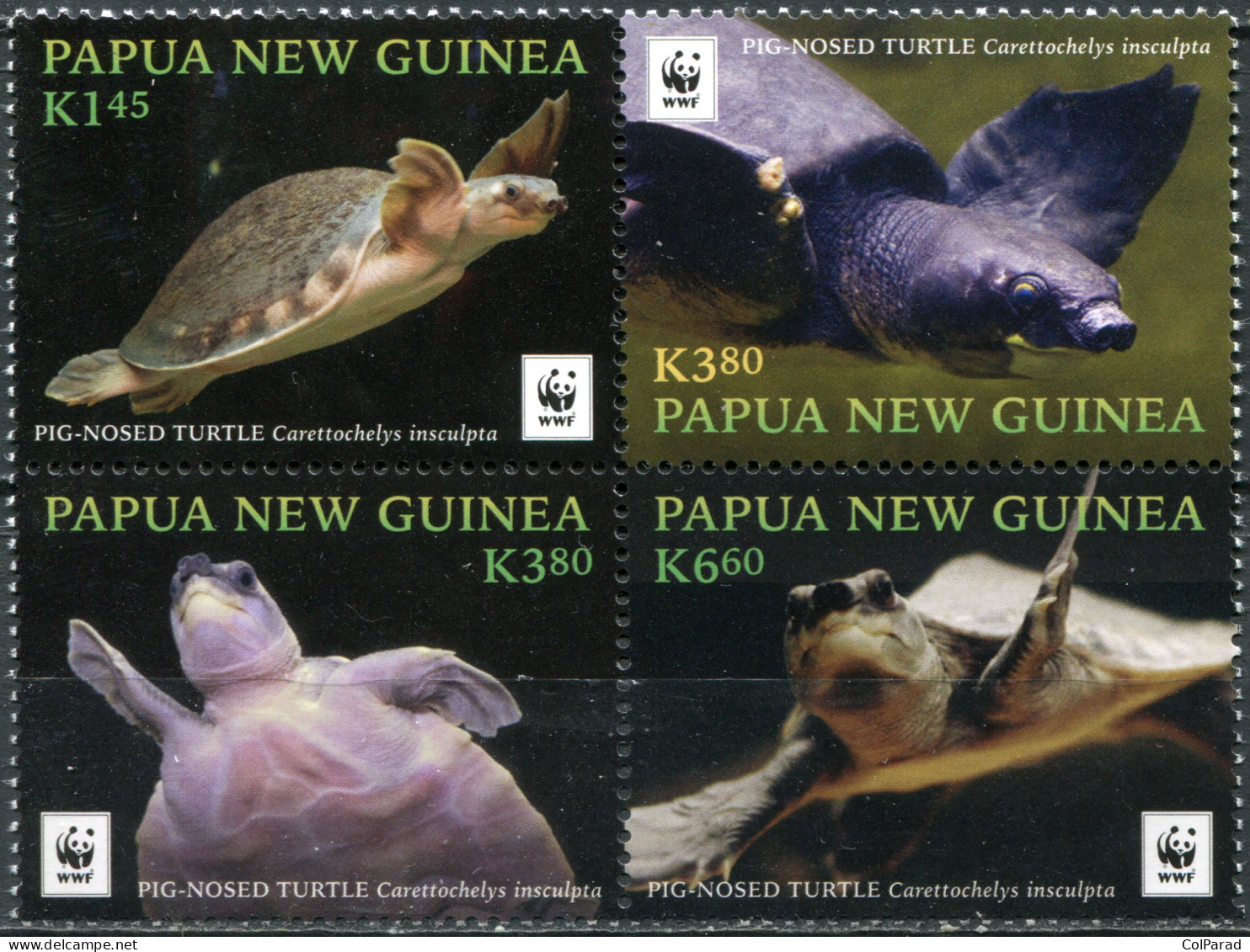 PAPUA NEW GUINEA - 2016 - BLOCK OF 4 STAMPS MNH ** - Pig-nosed Turtle - Papouasie-Nouvelle-Guinée