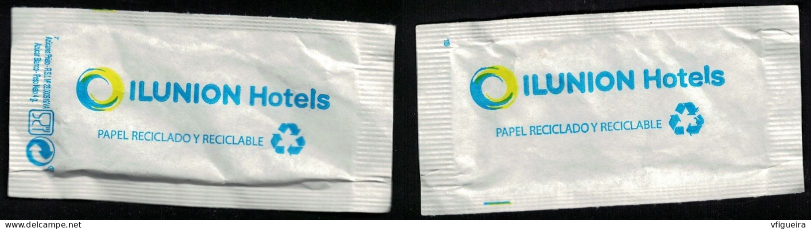 Espagne Sachet Sucre Vide Empty Sugar Bag Ilunion Hotels Papel Reciclado Y Reciclable - Sucres