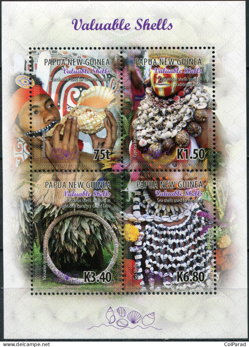 PAPUA NEW GUINEA - 2017 - MINIATURE SHEET MNH ** - Valuable Shells - Papoea-Nieuw-Guinea