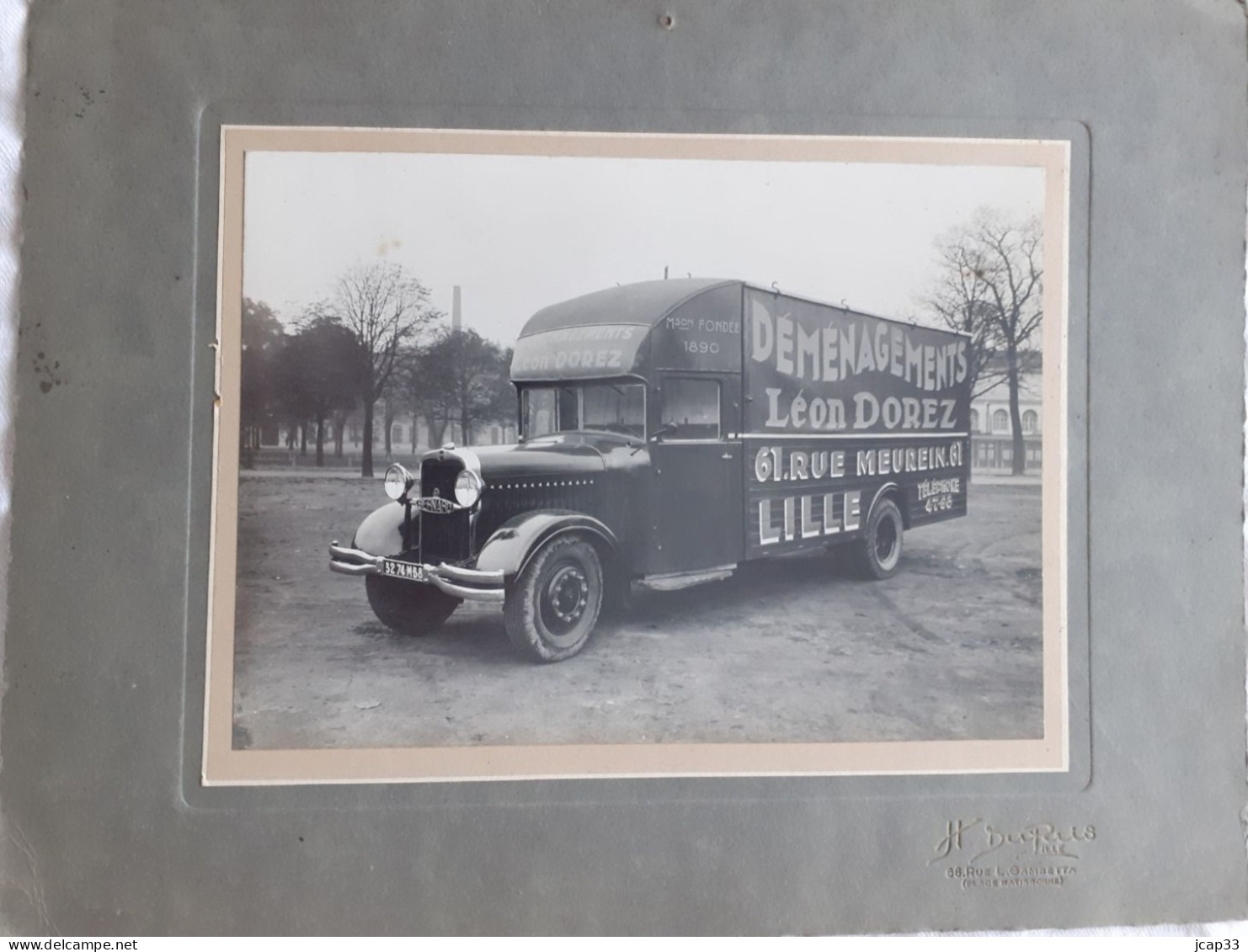 PHOTO H. DUPUIS 59 LILLE  -  CAMION DE DEMENAGEMENT LEON DOREZ  LILLE  - - Lugares