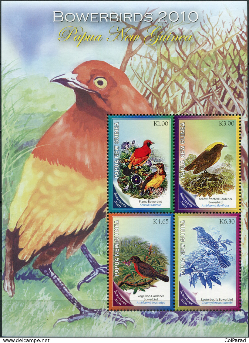 PAPUA NEW GUINEA - 2010 - MINIATURE SHEET MNH ** - Bowerbirds - Papua-Neuguinea