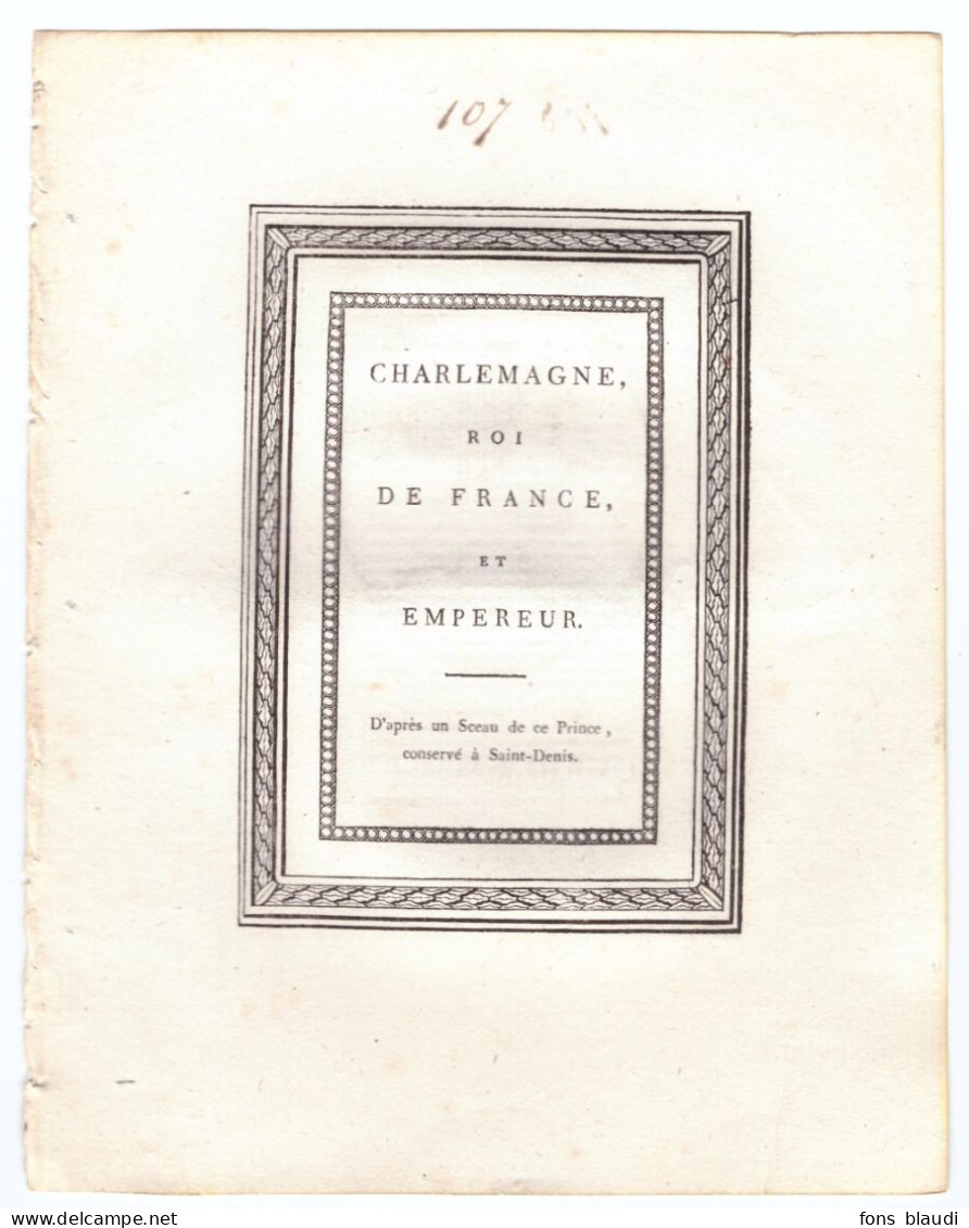 18ème Siècle - Gravure Sur Cuivre - Portrait De Charlemagne (? - Aix-la-Chapelle 841) Empereur - Prints & Engravings