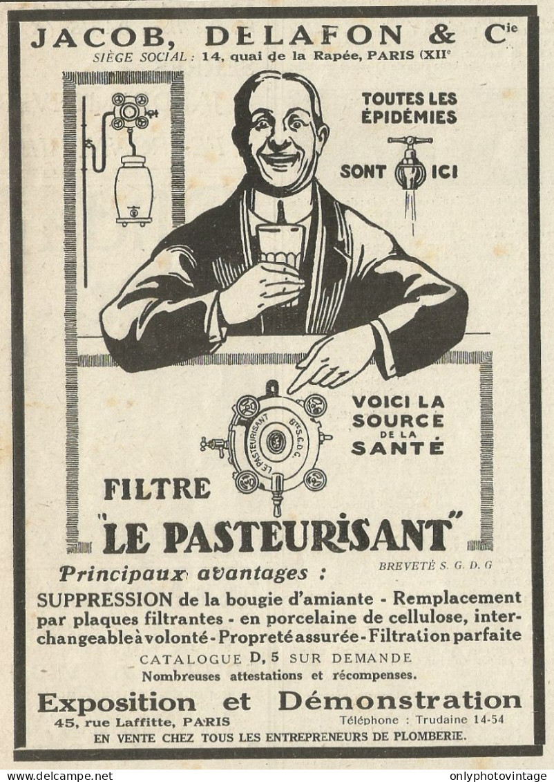 LE PASTEURISANT Contro Tutte Le Epidemie - Pubblicità 1922 - Advertising - Advertising