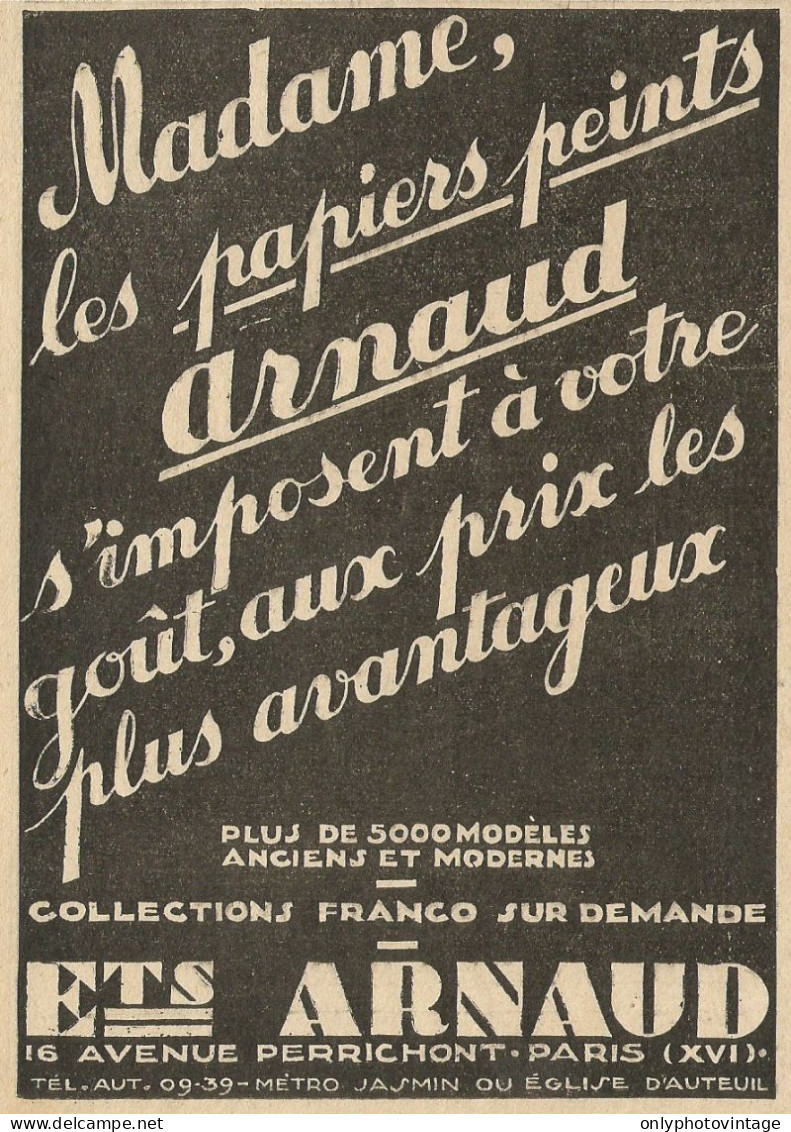 Collections Franco ETS. ARNAUD - Pubblicità 1929 - Advertising - Advertising