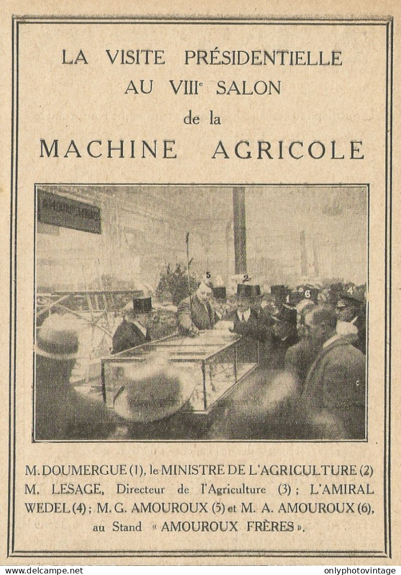 Visite Prèsidentialle Au Salon De La Machine Agricole - Pubblicità 1929 - Advertising