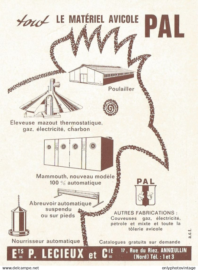 Materiale Avicolo PAL - Pubblicità 1961 - Advertising - Advertising