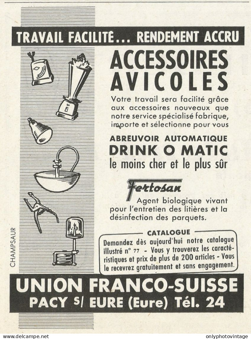 Accessori Avicoli FERTOSAN - Pubblicità 1961 - Advertising - Advertising