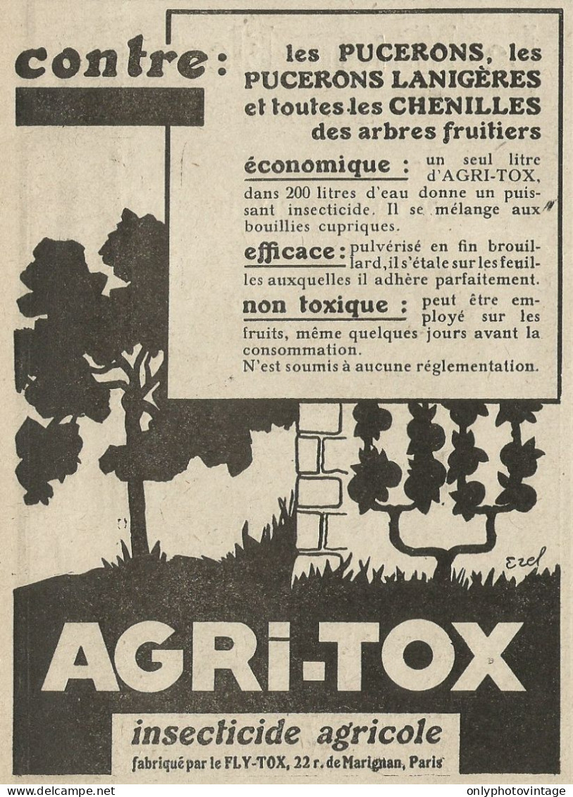 Insetticida Agricolo AGRI-TOX - Pubblicità 1929 - Advertising - Advertising