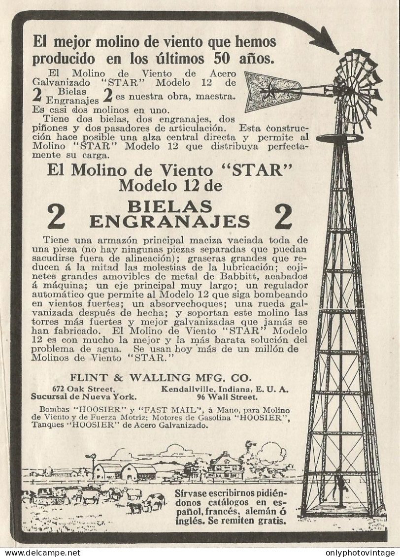 Molino De Viento - FLINT & WALLING Mfg. Co - Pubblicità 1913 - Advertising - Advertising