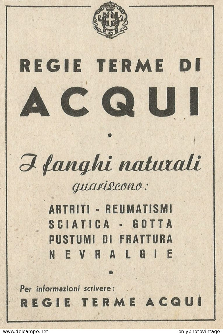 Regie Terme Di Acqui - Pubblicità 1943 - Advertising - Reclame