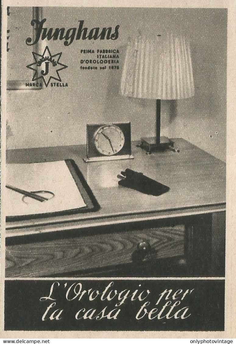 Iunghans L'orologio Per La Casa Bella - Pubblicità 1943 - Advertising - Reclame