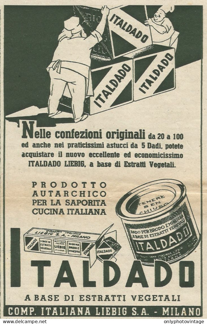 Italdado A Base Di Estratti Vegetali - LIEBIG - Pubblicità 1933 - Advertis - Werbung