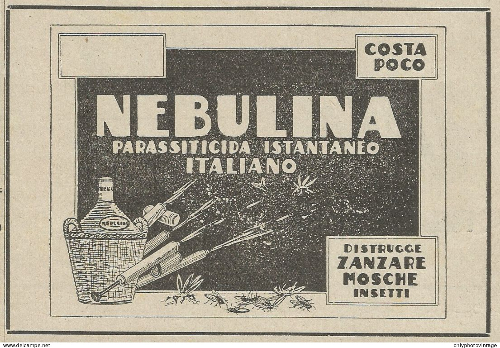 NEBULINA Parassiticida Istantaneo Italiano - Pubblicità 1928 - Advertising - Publicités