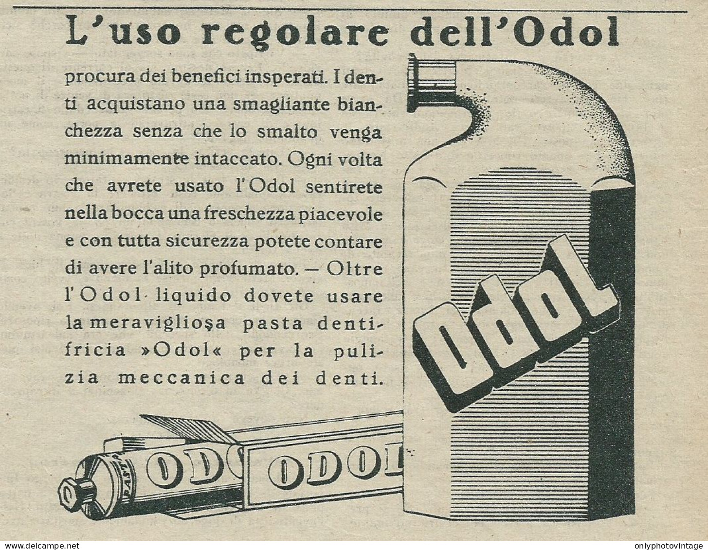 Dentifricio ODOL - Pubblicità 1929 - Advertising - Publicités