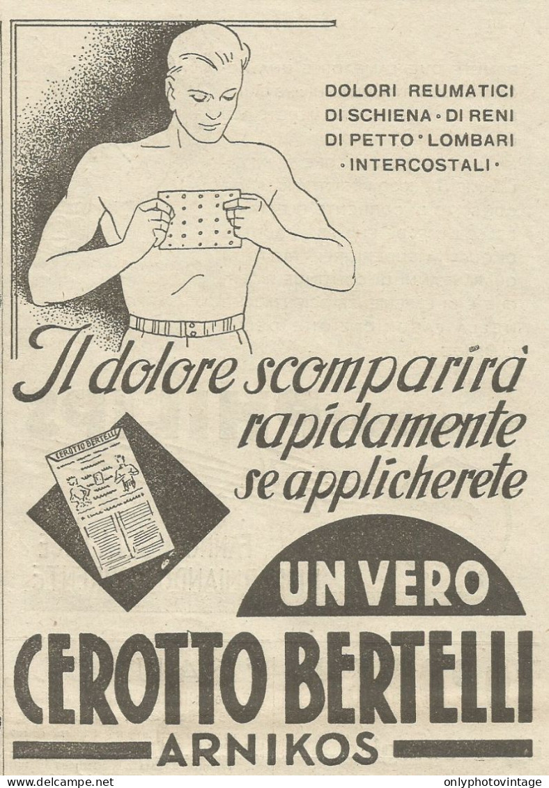 Cerotto BERTELLI - Pubblicità 1936 - Advertising - Publicités