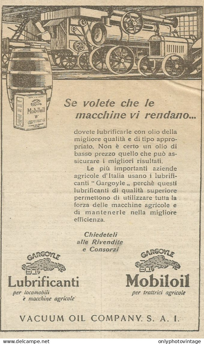 Vacuum Oil Company - Mobiloil - Pubblicità 1928 - Advertising - Publicités