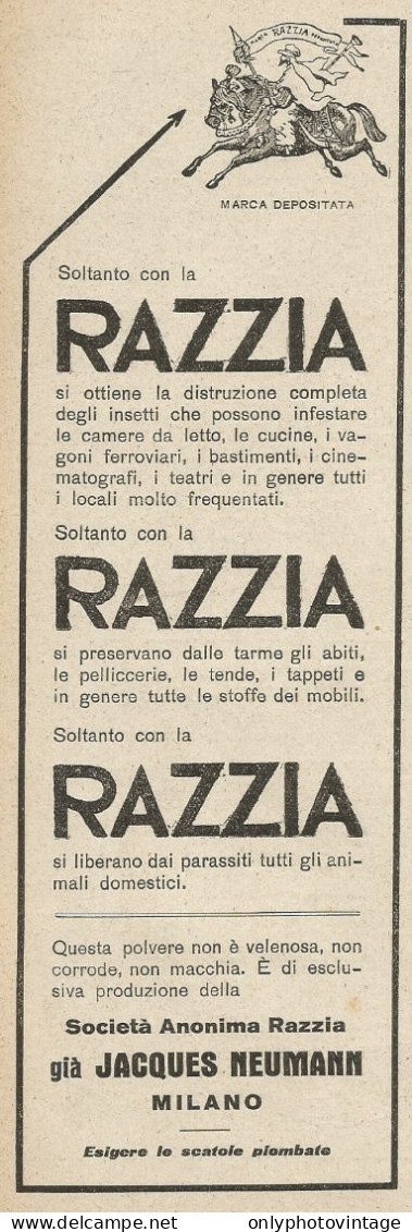 Insetticida RAZZIA - Pubblicità 1927 - Advertising - Publicités