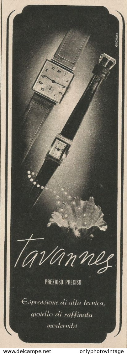 Orologi TAVANNES - Pubblicità 1943 - Advertising - Publicités