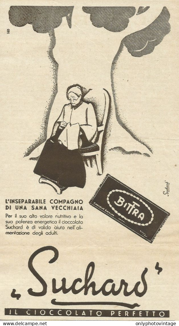 Suchard Bittra Il Cioccolato Perfetto - Pubblicità 1935 - Advertising - Publicités