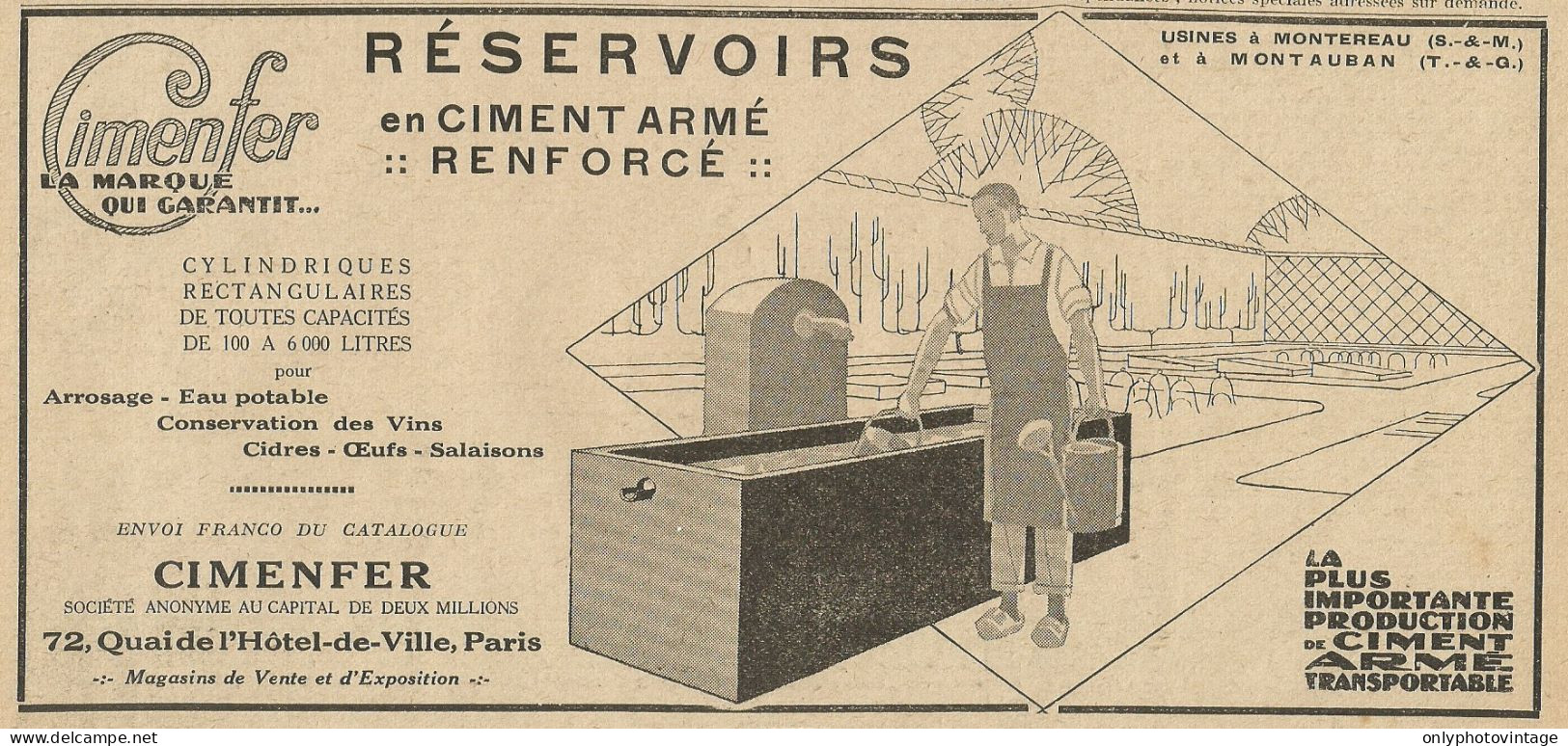 CIMENFER - Pubblicità 1928 - Advertising - Publicités