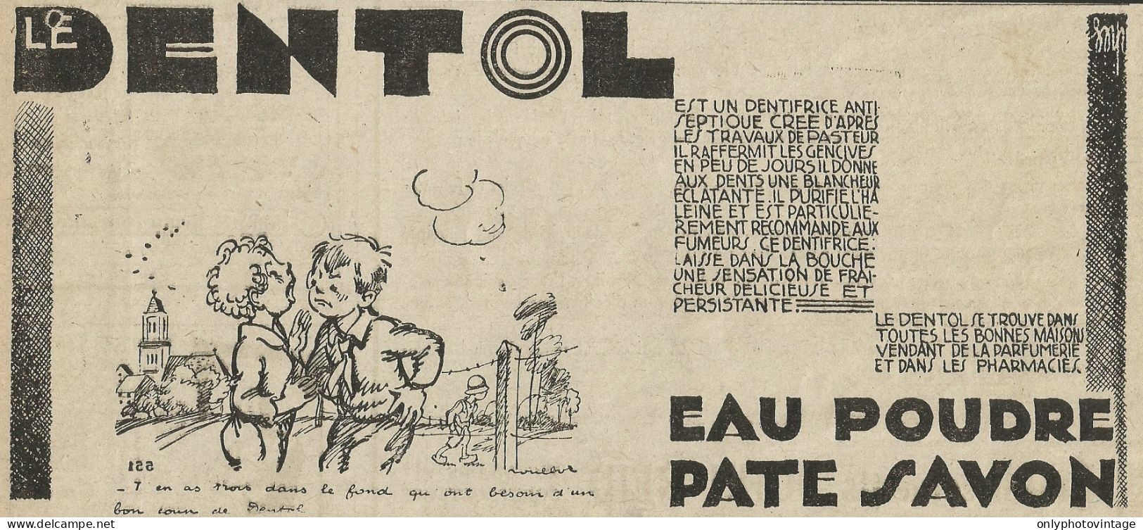Dentifrice LE DENTOL - Pubblicità 1922 - Advertising - Publicités