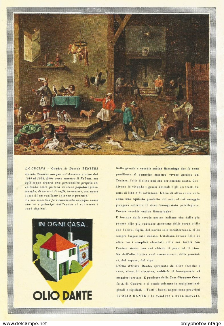 Olio DANTE - Pubblicità 1937 - Advertising - Reclame