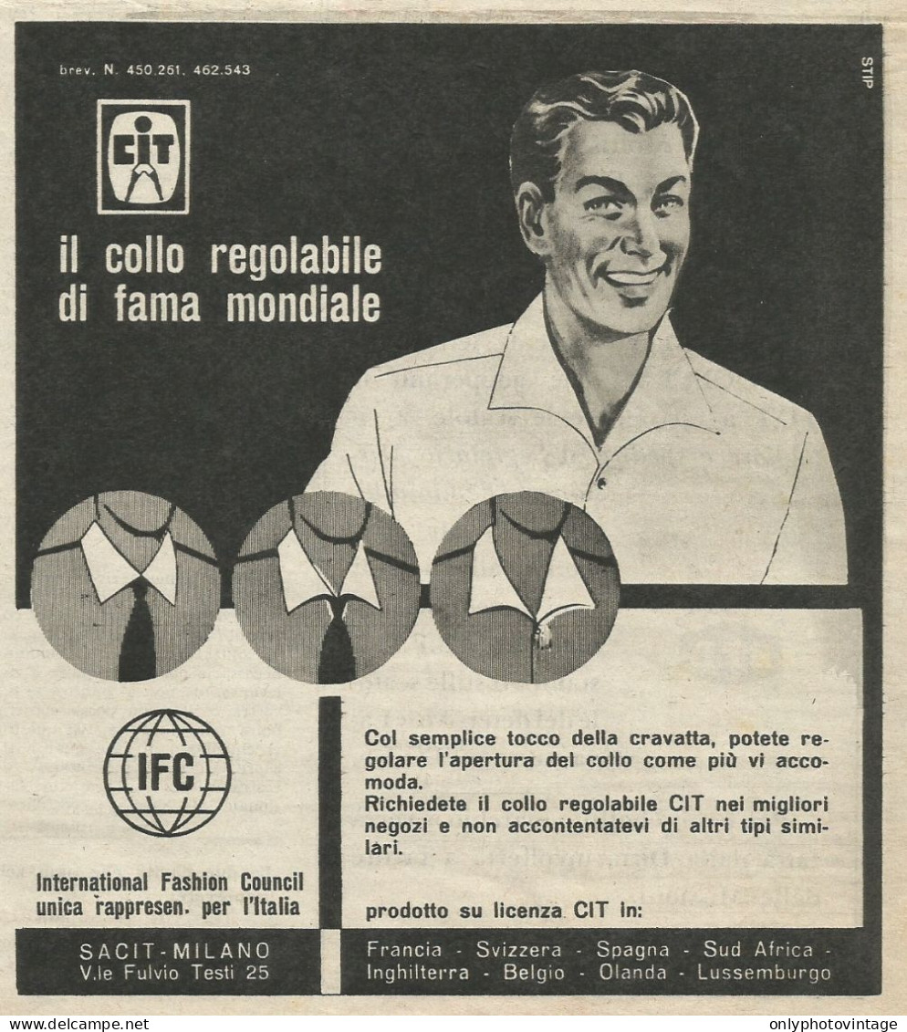 Collo Regolabile CIT - Pubblicità 1958 - Advertising - Pubblicitari