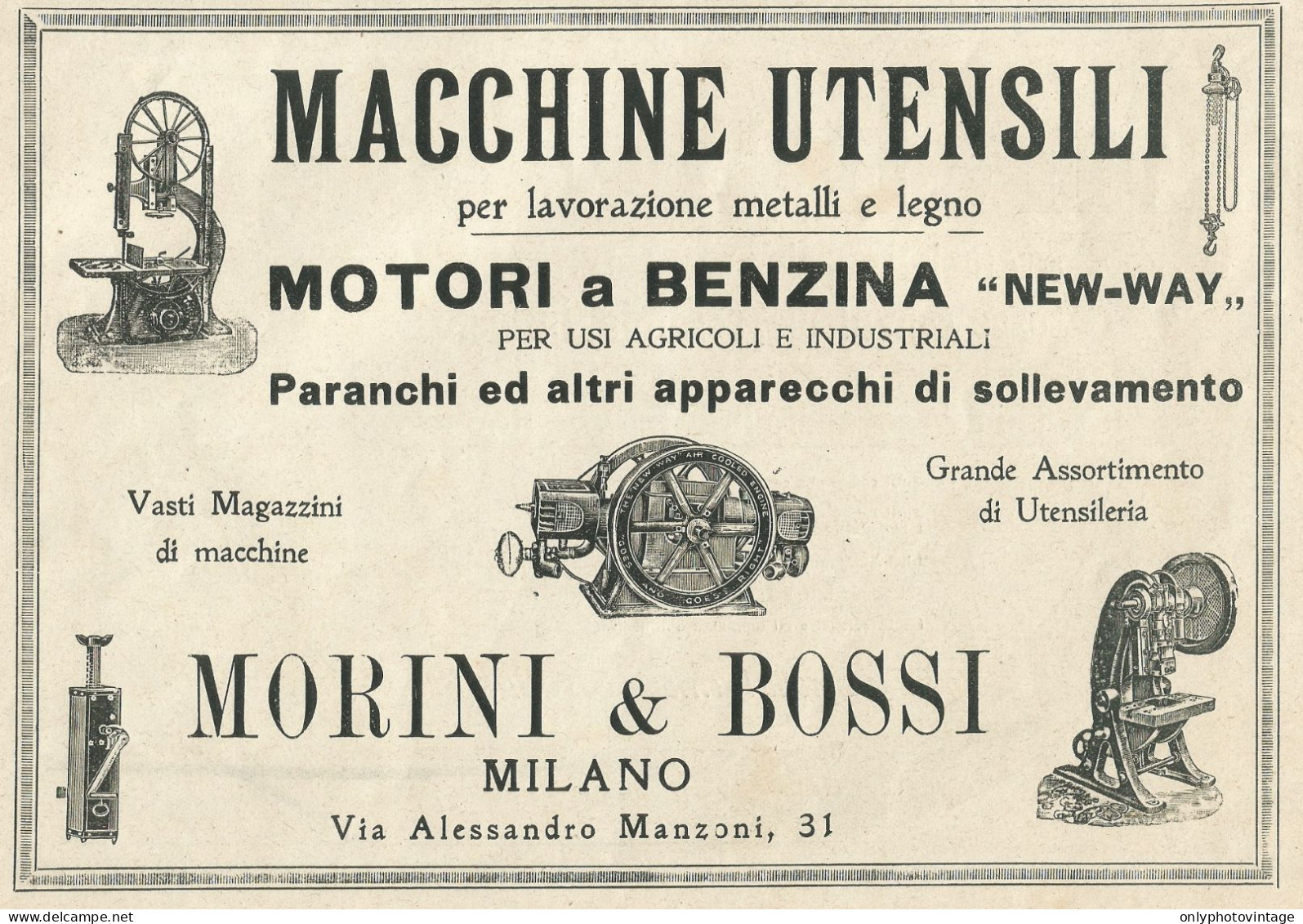 Macchine Utensili MORINI & BOSSI - Pubblicità 1918 - Advertising - Publicités