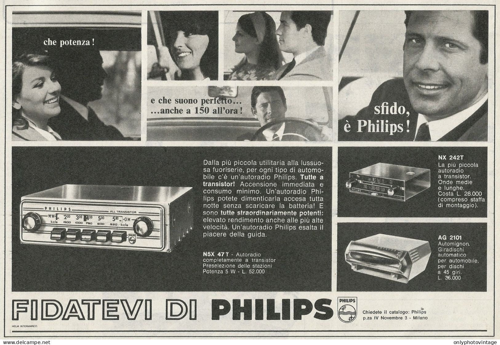 Autoradio PHILIPS - Pubblicità 1967 - Advertising - Pubblicitari