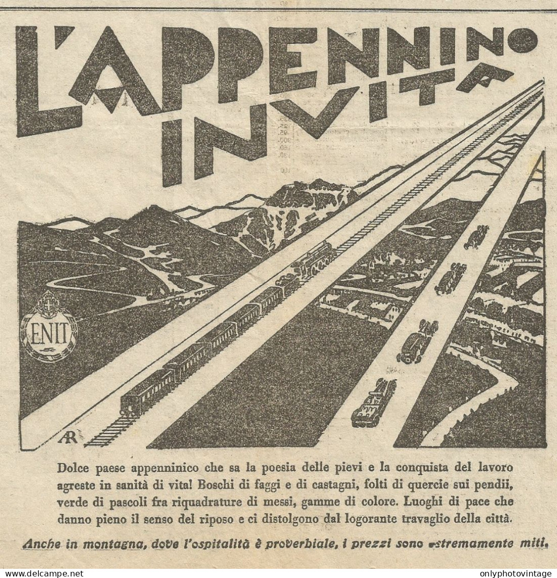 L'appennino In Vita - ENIT - Pubblicità 1932 - Advertising - Pubblicitari