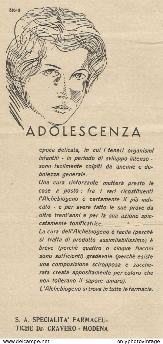 Specialità Farmaceutiche Dott. CRAVERO - Pubblicità 1934 - Advertising - Publicités