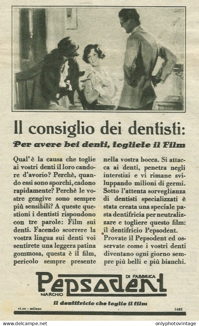 Dentifricio PEPSODENT - Pubblicità 1929 - Advertising - Publicités