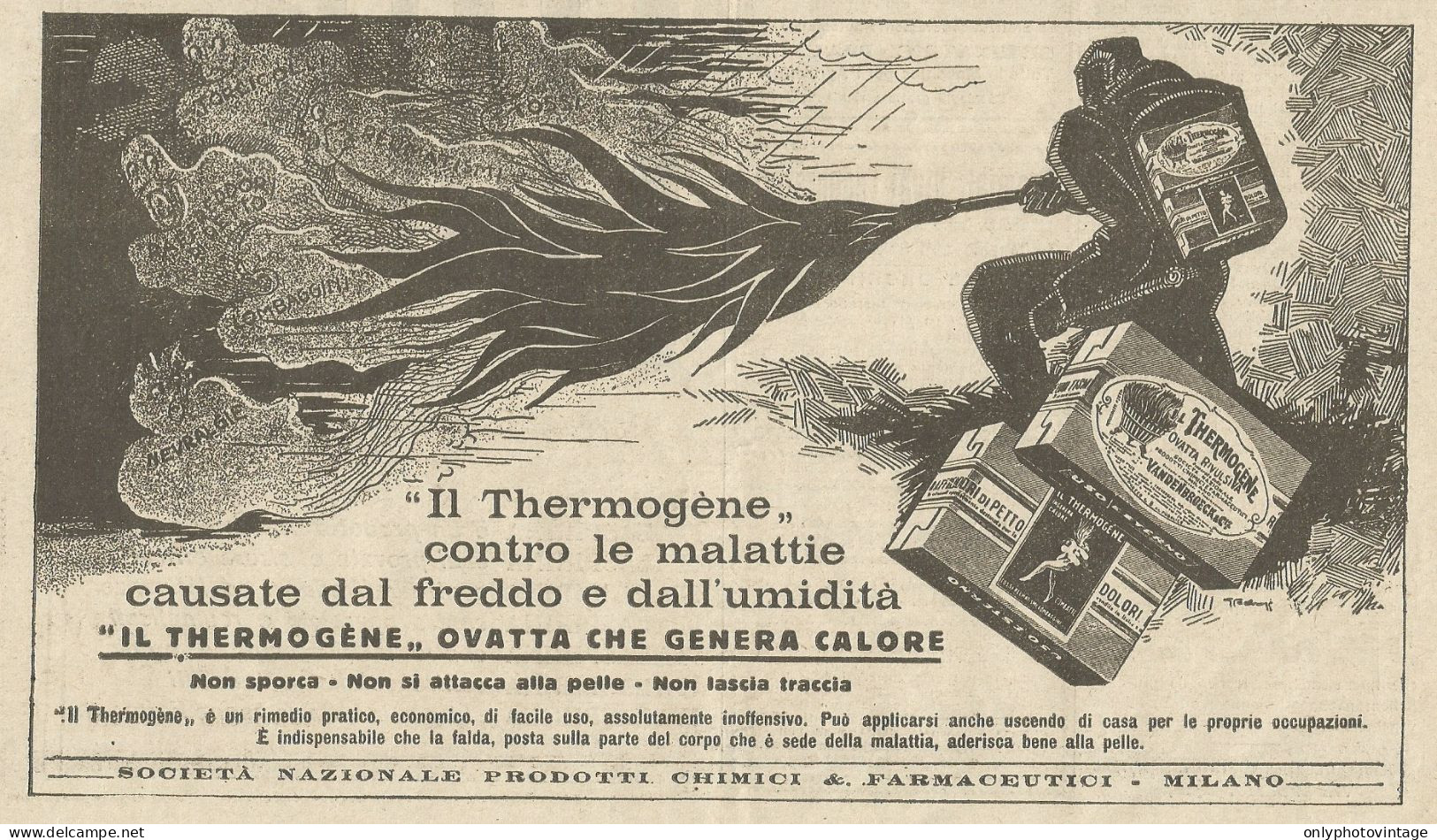 Thermogène Ovatta Che Genera Calore - Pubblicità 1933 - Advertising - Publicités