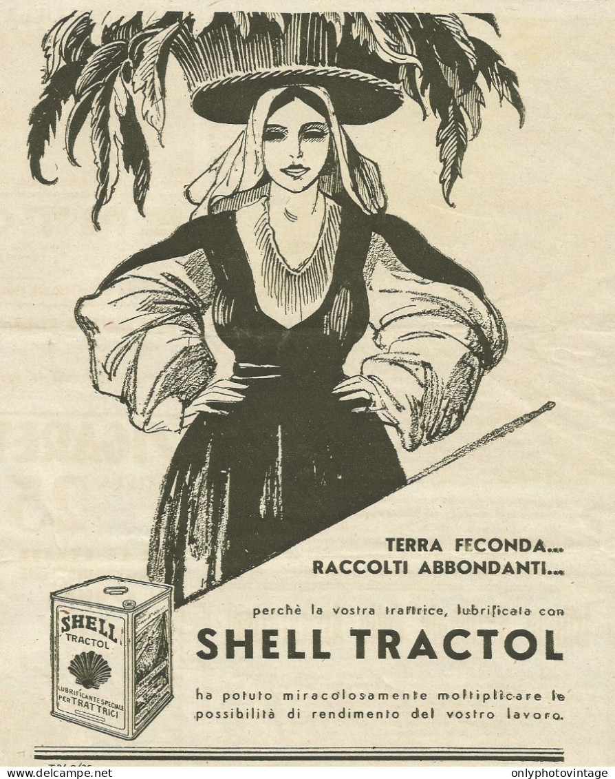 Lubrificante Shell Tractol - Pubblicità 1935 - Advertising - Reclame
