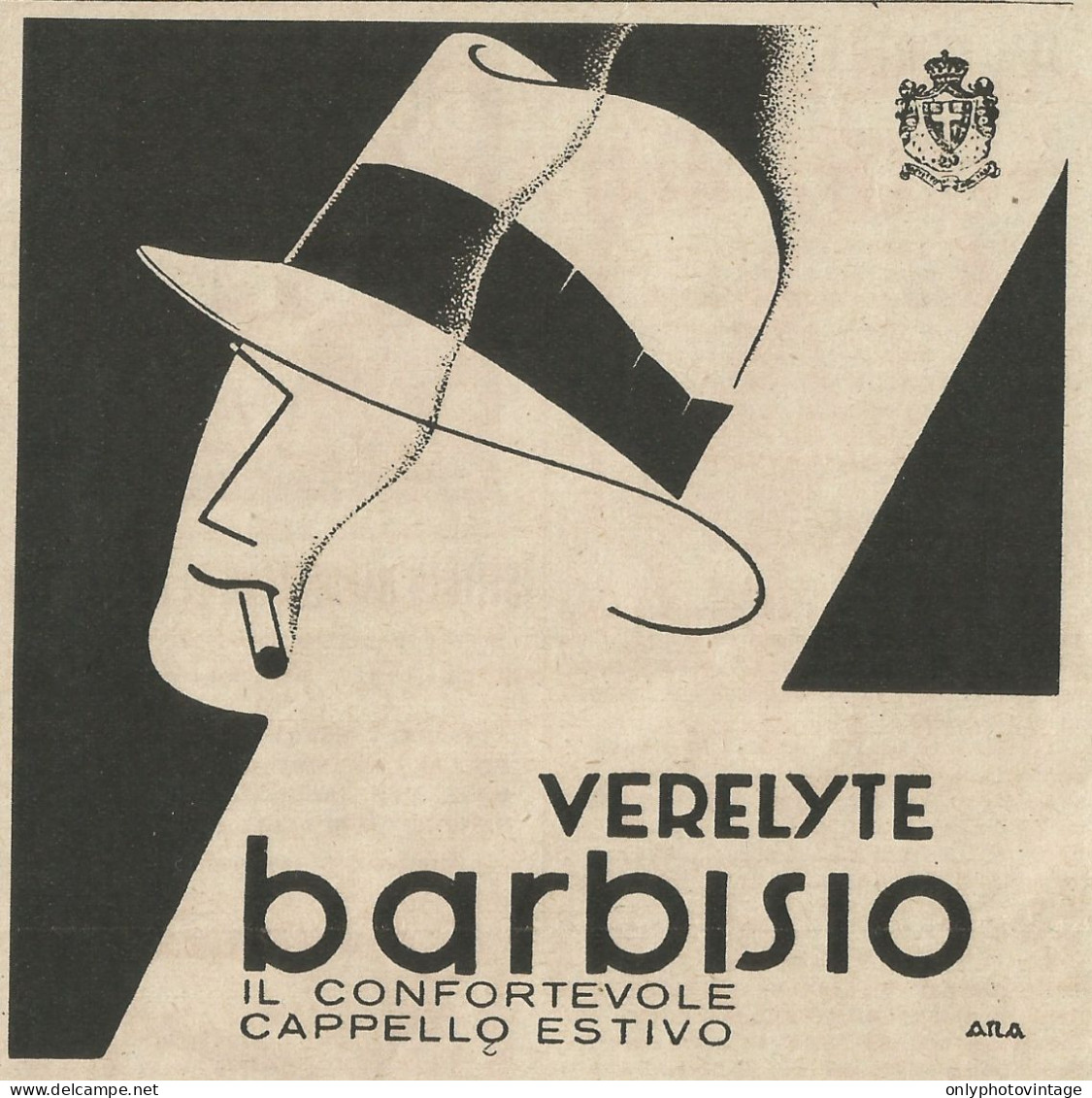 Cappelli Verelyte BARBISIO - Pubblicità 1936 - Advertising - Reclame