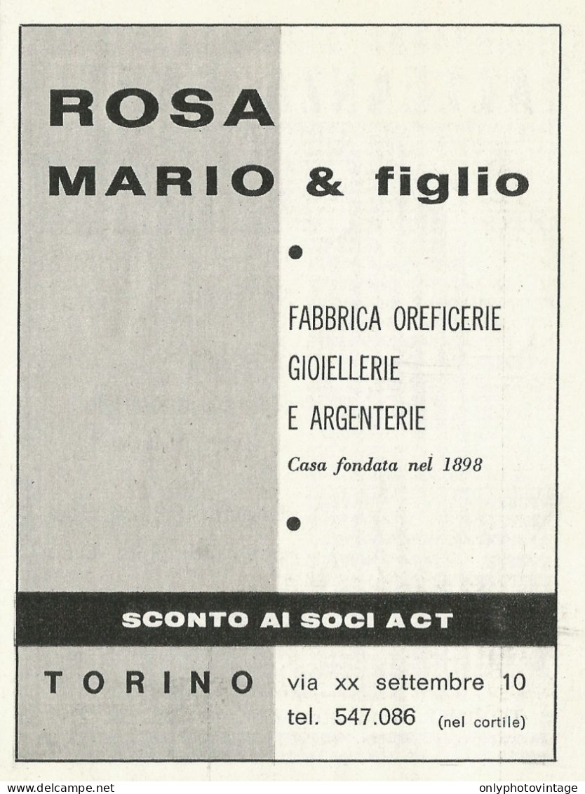 ROSA Mario & Figlio Fabbrica Oroficerie - Pubblicità 1972 - Advertising - Publicités