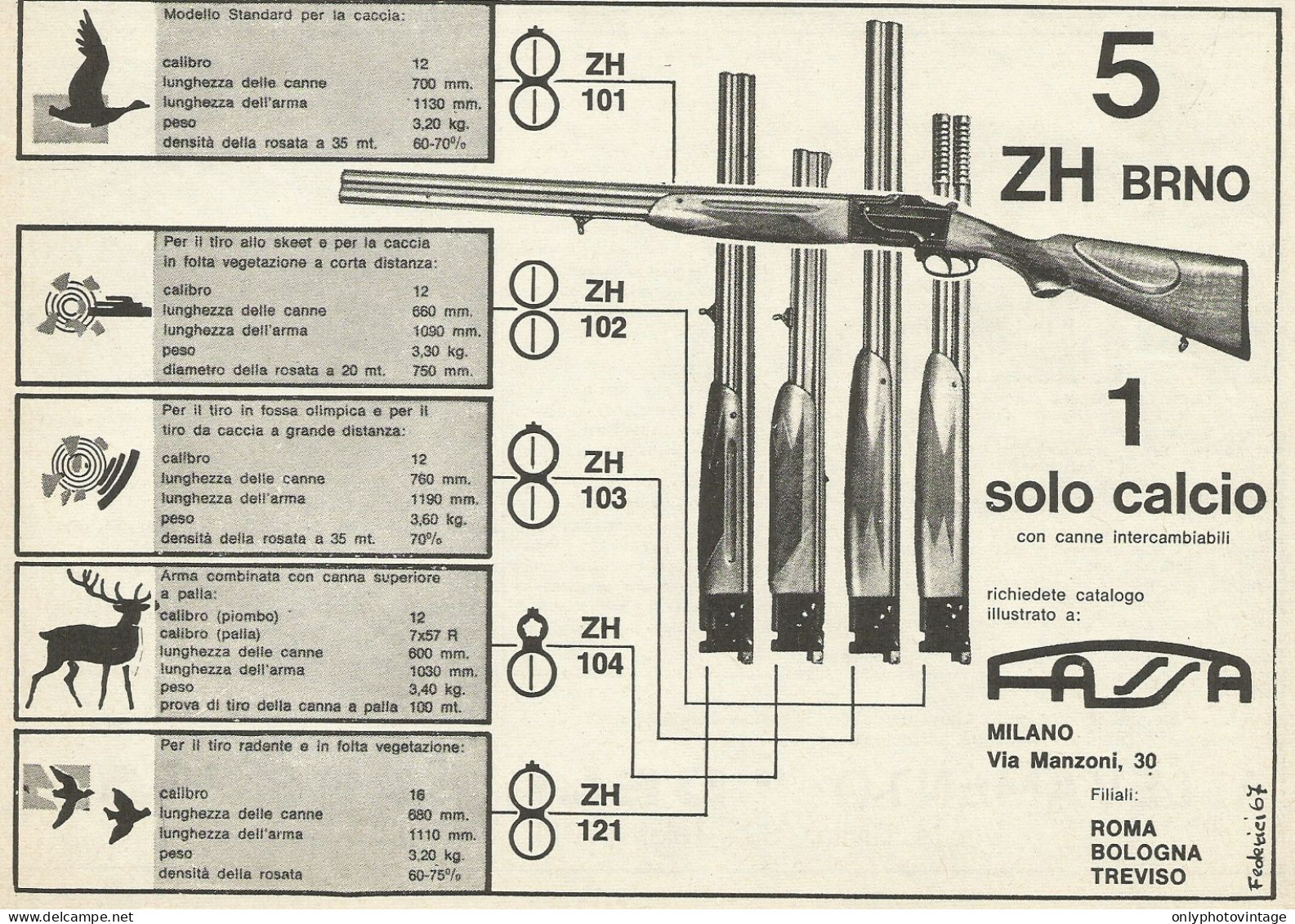 Canne Da Fucili Intercambiabili FASSA - Pubblicità 1969 - Advertising - Publicités