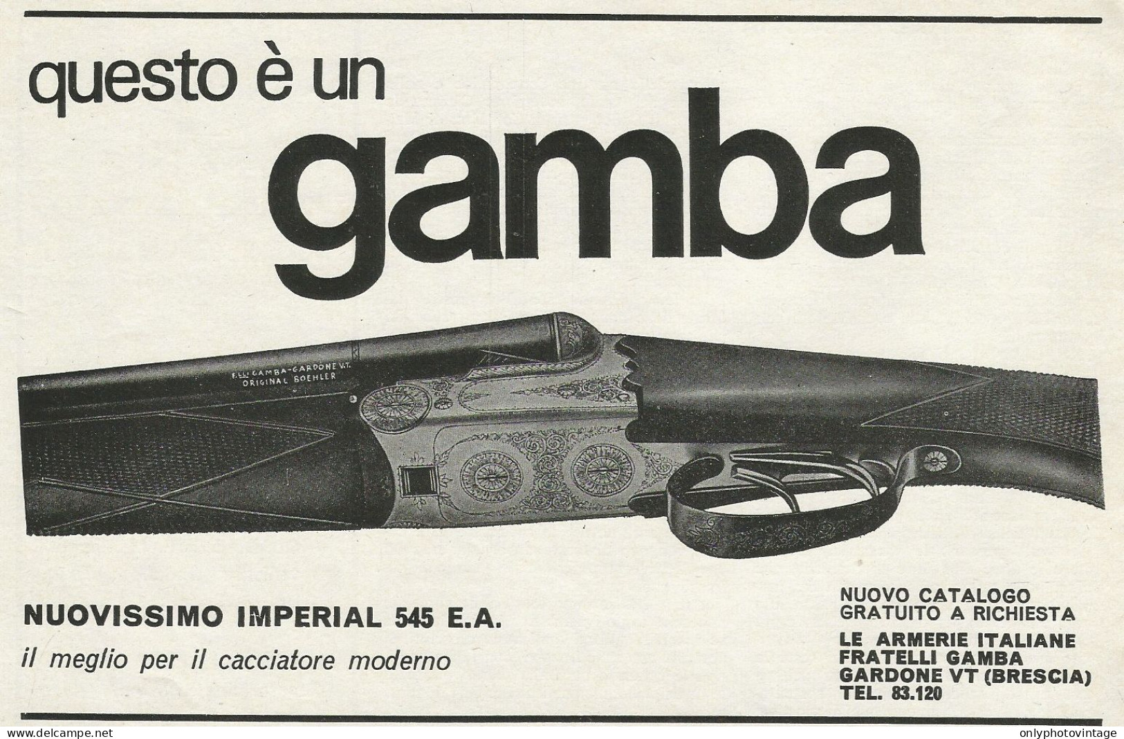 Carabina GAMBA Nuovissimo Imperial 545 E.A. - Pubblicità 1968 - Advertis. - Publicités