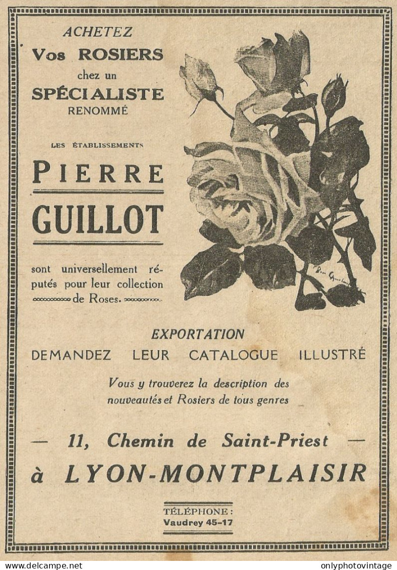 Roseti Pierre GUILLOT - Pubblicità 1928 - Advertising - Advertising