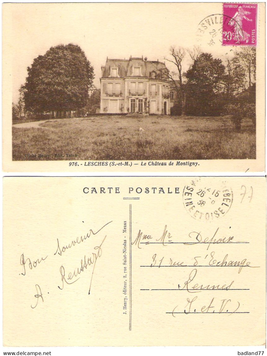 77 - LESCHES  (S.-et-M.) - Le Château De Montigny   - Other & Unclassified