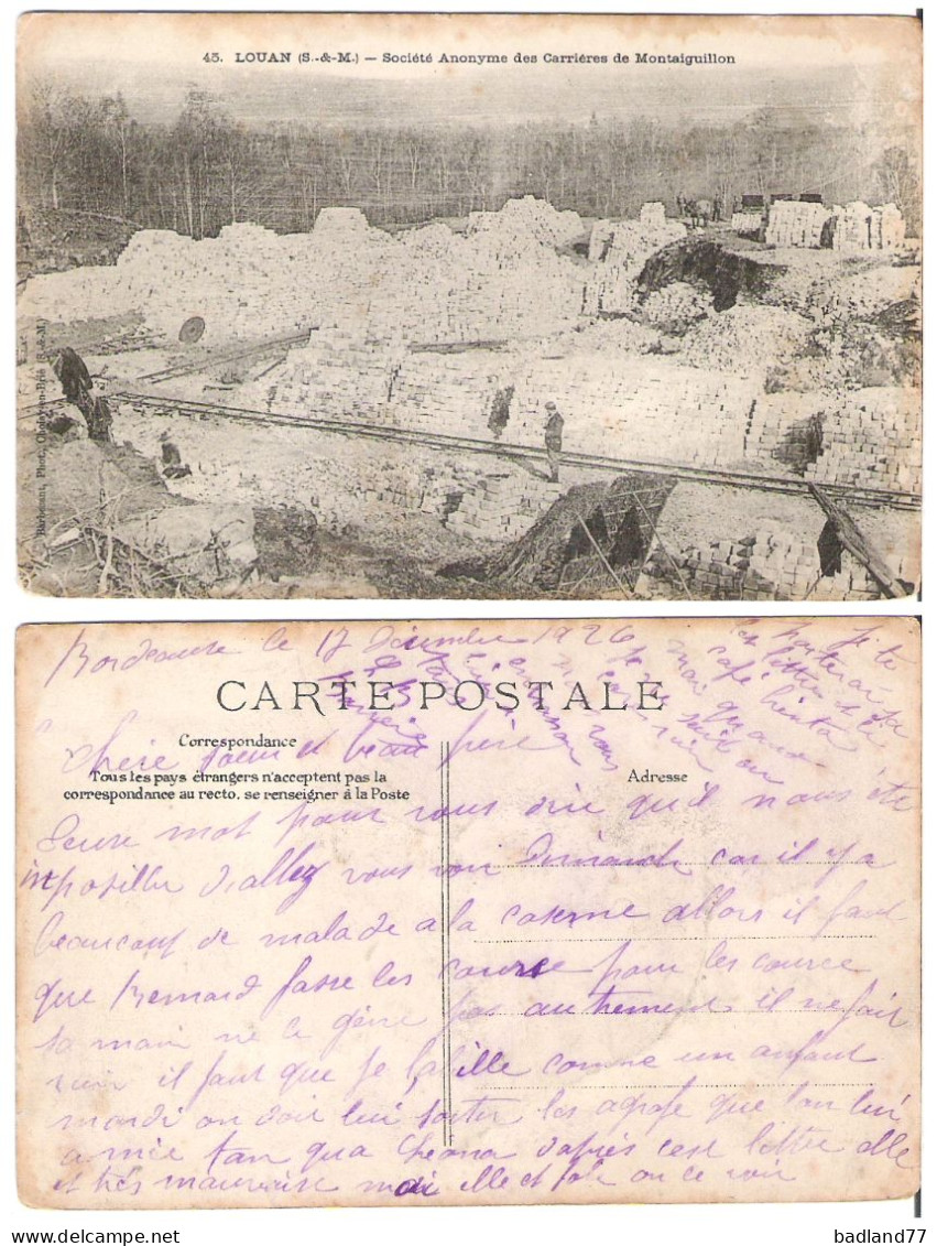 77 - LOUAN (S.-et-M.) - Société Anonyme Des Carrières De Montaiguillon  (animée) - Other & Unclassified