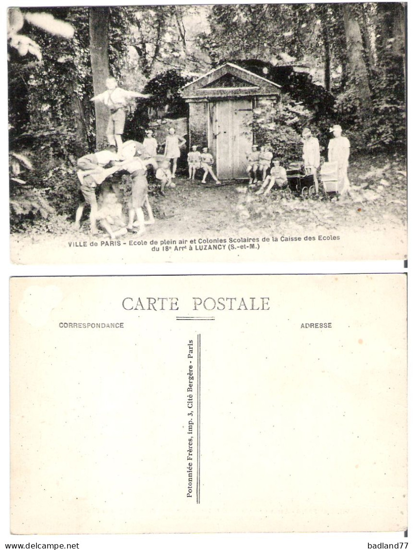 77 - LUZANCY (S.-et-M.) - Ville De Paris - Ecole De Plein Air Et Colonie Scolaire De La Caisse Des Ecoles Du 18e Arrt - Other & Unclassified