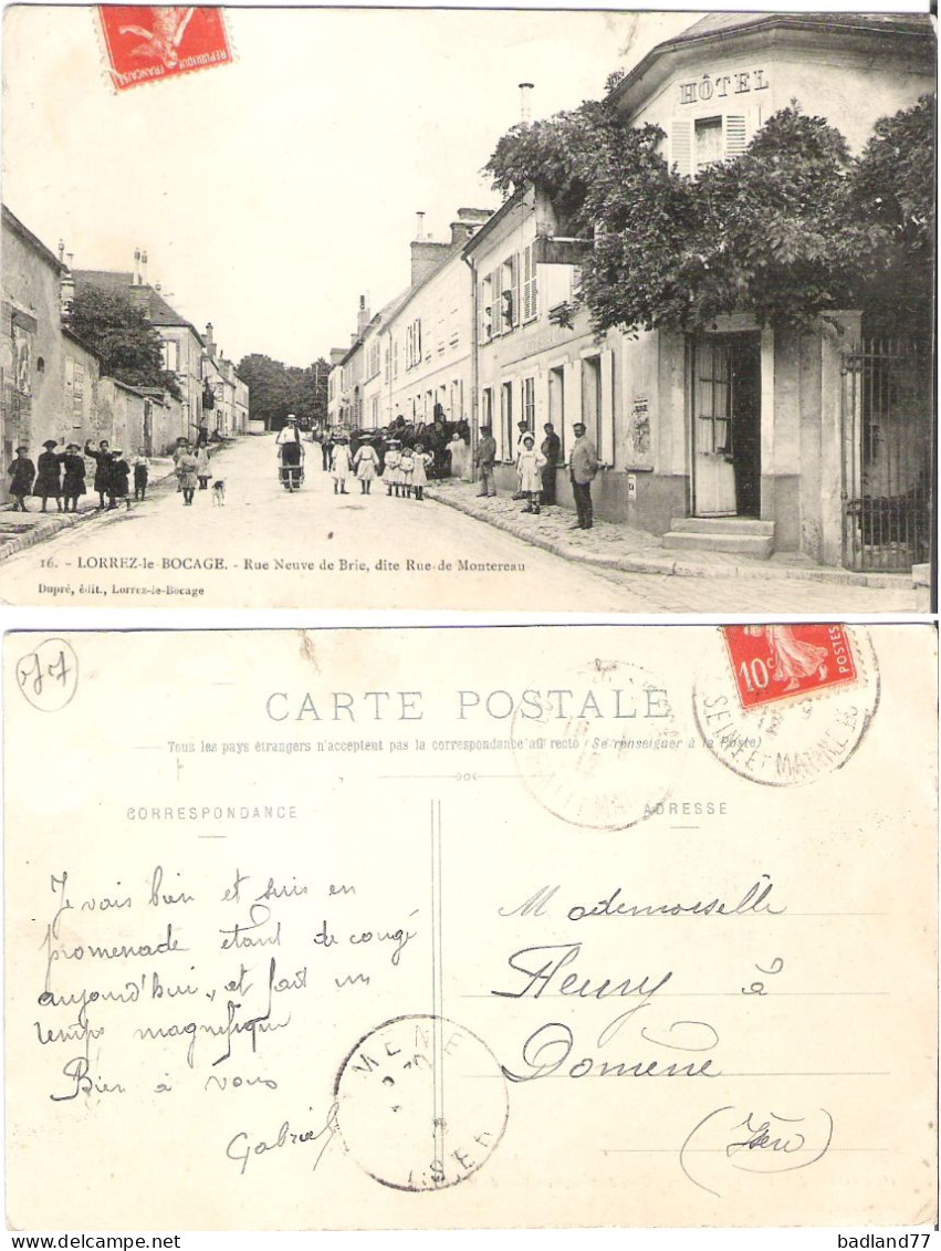 77 - LORREZ-le-BOCAGE - Rue Neuve De Brie , Dite Rue De Montereau  (belle Animation) - Lorrez Le Bocage Preaux