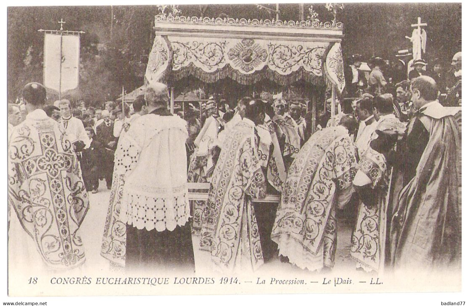 65 - Congrès Eucharistique Lourdes 1914 - La Procession - Le Dais - Lourdes