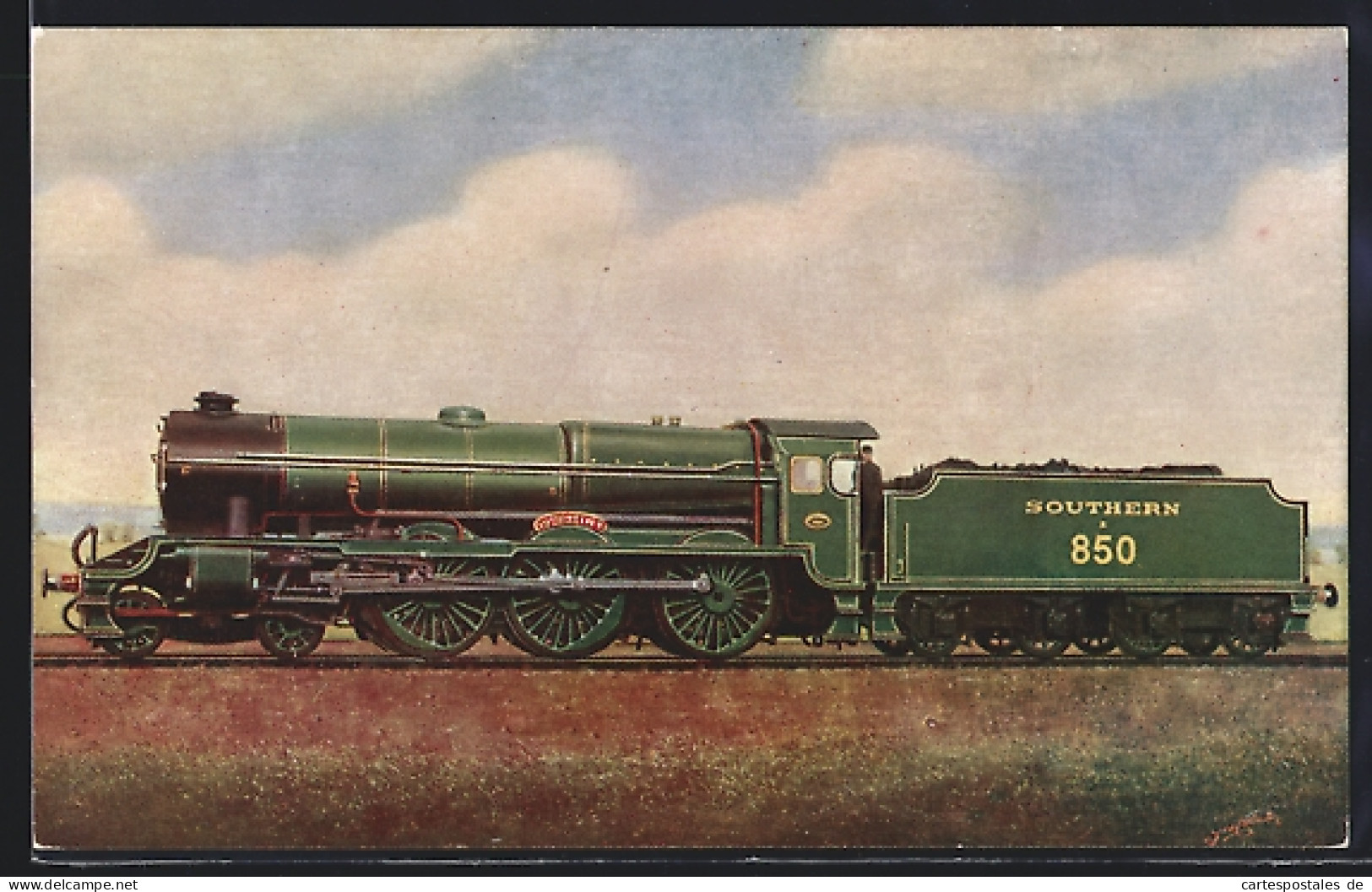 Artist's Pc Southern Railway Express Passenger Locomotive No. E850 Lord Nelson, Englische Eisenbahn  - Trains