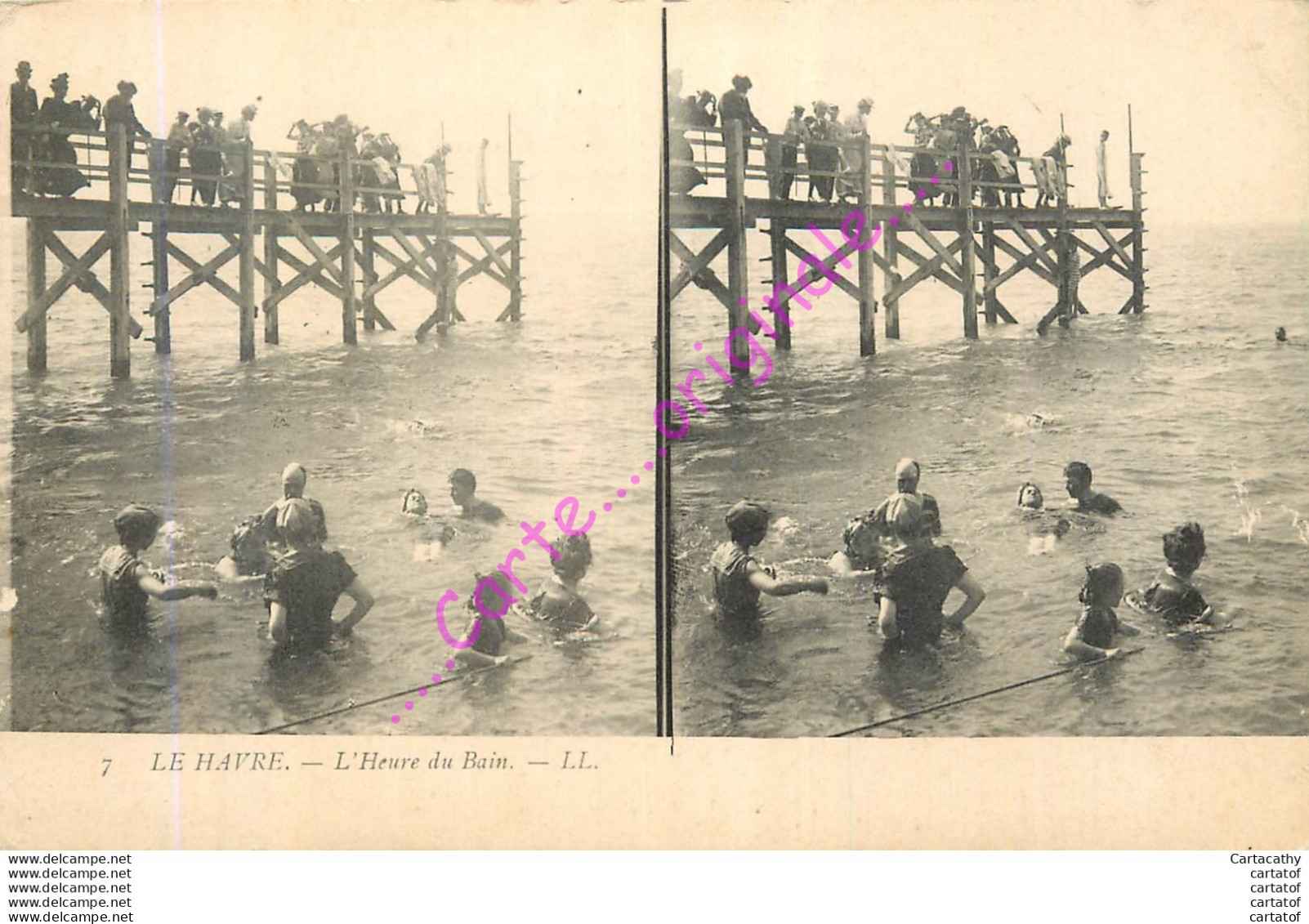 76.  LE HAVRE .  L'Heure Du Bain .  CPA Stéréo . - Ohne Zuordnung