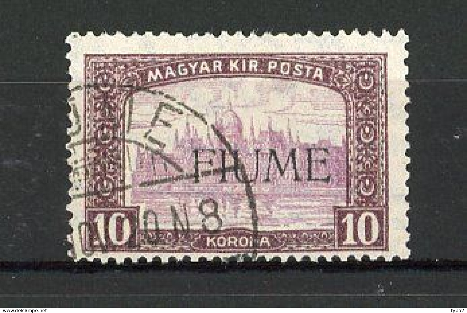 FIUME  Yv. N° 21  SA N° 21  (o) 10k Timbres De Hongrie Surchargés  Cote 150  Euro BE  2 Scans - Fiume